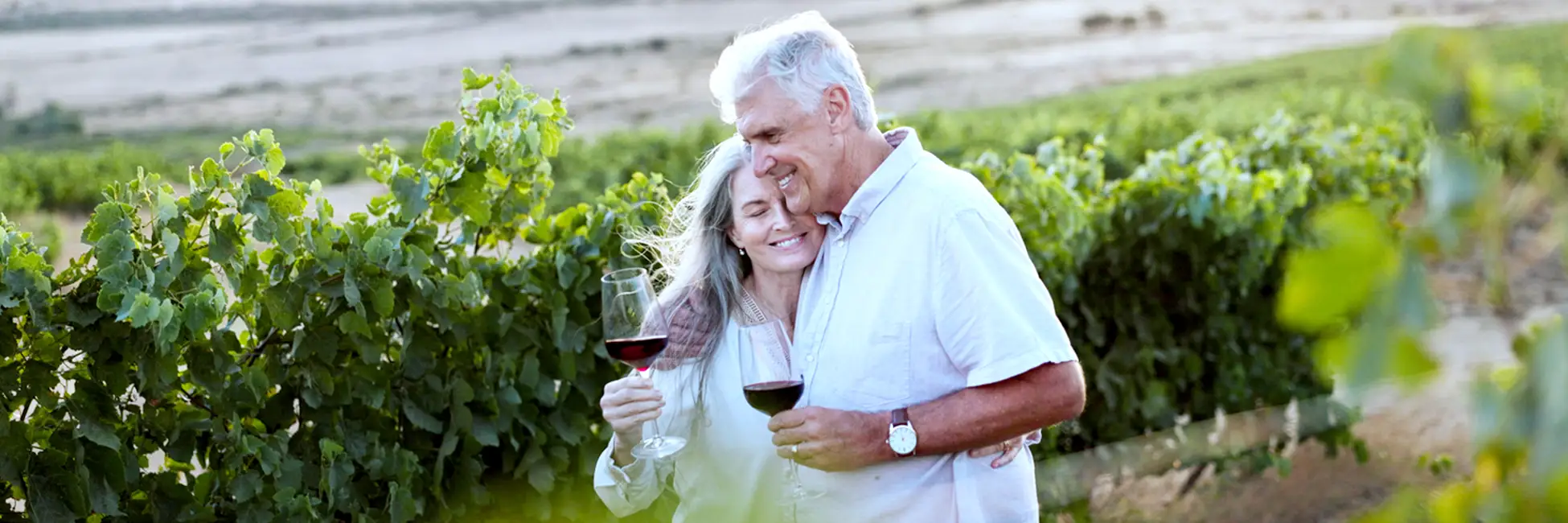 Couple enjoying retirement by the lake