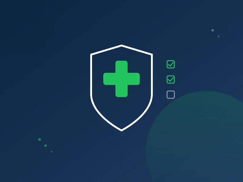 Medical shield with checklist representing Medicare enrollment steps