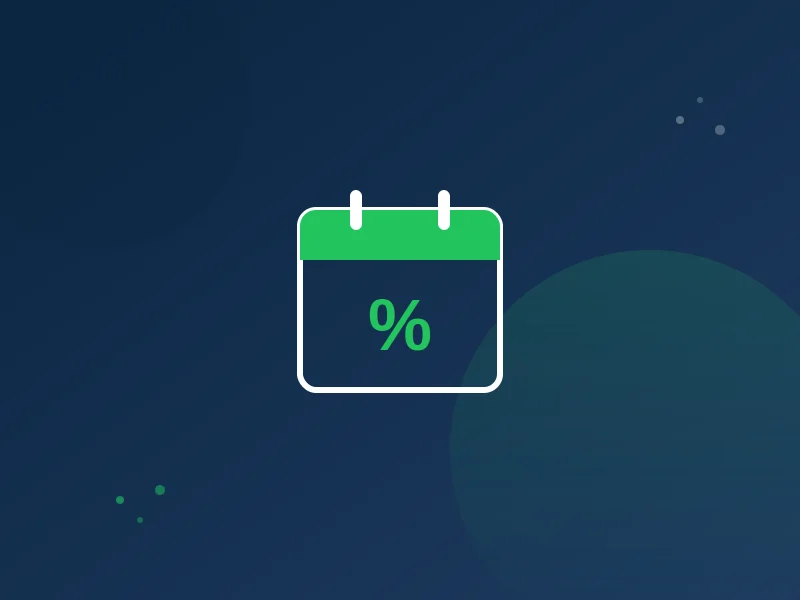 Calendar icon with percentage symbol representing RMD tax planning